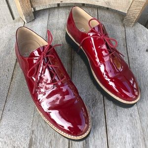 Eileen Fisher Eddy Patent Leather Platform Oxford Shoes